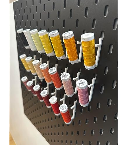 Porte-fil à Coudre Pour Panneau Perforé Skadis IKEA - 10 Supports Pour 5 Bobines Chacun - Organisation Rangement Fil Couture - Compact, Mural, économique D'espace