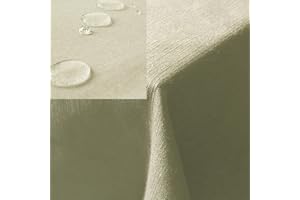 JEMIDI Mantel Mesa Rectangular 130 x 160 cm - Manteles Antimanchas Repelente al Agua - Mantel Exterior Jardin e Interior imitación de Lino - para Cocina Comedor salón terraza