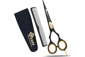 YSCARE Ciseaux de coupe de cheveux professionnels en acier inoxydable japonais 16,5 cm Vis de tension de réglage fin Ciseaux de qualité supérieure pour coupe de cheveux (Droite 6.5")
