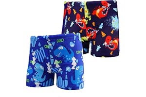 NautySaurs 2er-Pack Jungen Badehose 1–10 Jahre Kinder Bademode Dinosaurier Hai Shorts