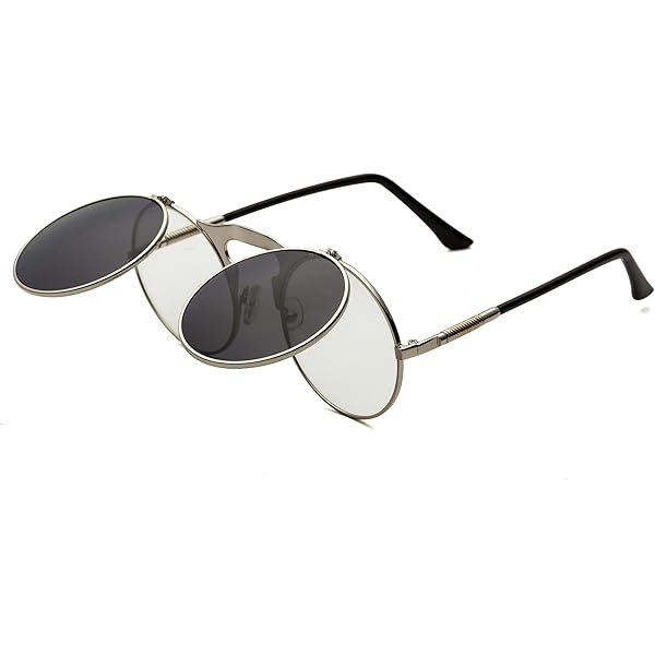 Occhiali Da Sole Steampunk Rotondi In Metallo Retrò John Lennon Stile - Foto 9
