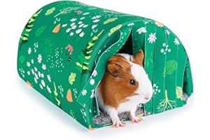 BeBeJoJo Maison pour Cochon d'Inde, Amovible Lit pour Petits Animaux de Compagnie,Lits Grotte Chauds pour Hamsters Chinchillas Furet,Green