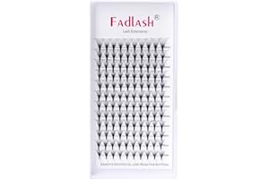 ‎FADLASH FADLASH Russian 12D & 0,07D Mix Längen (8-14 mm) Volumenwimpern, vorgefertigte Fächer (120 pro Tablett), schwarze PBT-Seide, leicht und natürlich aussehend