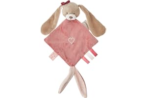 Nattou 987141 Mini Doudou Plat Lapin Nina, Nina, Jade et Lili, 30 x 20 x 5 cm, Beige/Rose