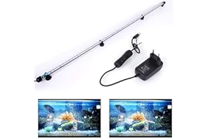 VARMHUS 18-112 cm LED Aquarium-Licht Unterwasserbeleuchtung Aufsetzleuchte Abdeckung Wasserdicht Lampe Stecker EU für Fisch Tank (1.8 * 112cm, Weiß & Blau)