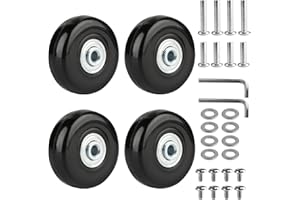 MUZHUPGUZ 4 STK Kofferrollen Ersatzrollen, 50x18mm Gepäck Koffer Ersatzräder, Koffer Rollen Ersatzteile 50mm, Ersatzrollen für Koffer, Gummi Ersatzrollen Räder Koffer Ersatz Rollen für Gepäckkoffer Trolleys