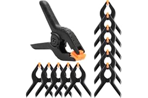 JUIBAO 12Pcs Nylon Spring Clamps 3 Inch, Heavy Duty Plastic Spring Clips Clamps for Woodwork, DIY Projects, Photo Studio, Background Muslin Etc