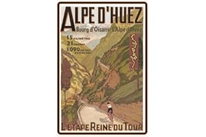Schatzmix Tour de France-Alpe d'Huez Plaque Murale en métal Motif Sign Multicolore 20 x 30 cm