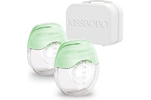 KISSBOBO Breast Pump Electric, Breast Pump Electrical Hands Free Wearable Portable w/3 Modes 8 Levels, LED Display, Low Noise &Painless Breastfeeding Milk Pumps(Green*2PCS)
