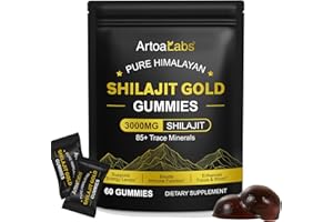 YUEPLATTNMAY Shilajit Gummies 3000mg, Pure Himalayan Gold Gummies for Men & Women, Rich in Ashwagandha, Gokshura with 85+ Trace Minerals - Energy Boost & Immune Support, No Added Sugar, 60 Gummies