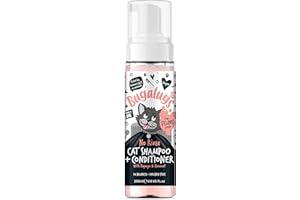 Bugalugs No Rinse Cat Shampoo & Conditioner with Papaya & Coconut. Brush through, for cats and kittens. Foam action grooming dry shampoo kitten (No Rinse Shampoo)