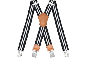 Dresime Bretelle da Uomo per pantaloni con 4 clip forti 4 cm di larghezza, per Uomini e Donne Grandi e alti Larghezza Regolabile di Elastiche e Forma a X Elastica