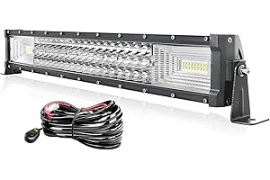 AUXTINGS 56cm 270W Dritta Barra LED Fuoristrada Barra Luce a Led Con Cablaggio 12V 24V Combinata di Fascio Spot e Inondazione Fari LED Luci da Lavoro per Trattore Auto Camion Barca 4x4 ATV,IP67