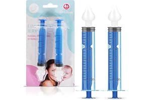 Bluet B Baby - 2Uds Jeringa Lavado Nasal Bebes Silicona - Aspirador Nasal Saca Mocos para Bebes - Limpiador Nasal Bebe - Succionador Descongestionante Nasal 10ml - Reutilizable - Azul