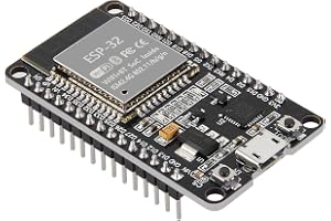 ESP-WROOM-32 ESP32 ESP-32S Development Board 2.4GHz Dual-Mode WiFi + Bluetooth Dual Cores Microcontroller Processor Integrated with Antenna RF AMP Filter AP STA Compatible with Arduino IDE (Pack of 1)