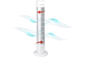 ‎ALPINA Alpina Turmventilator - 17076 Standventilator - 78cm - 45 Watt - Oszillation - 3 Stufen, Weiss
