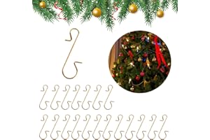 Feliciay 100 ganchos para adornos de Navidad, ganchos de acero inoxidable para adornos de Navidad, colgantes en forma de S, para decoraciones de árbol de Navidad, decoraciones de arte