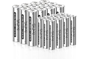 24 Pieces AA AAA Rechargeable Batteries, SUKAI AA AAA Battery 2800/1100 mAh 1.2V 1200 Cycles NI-MH Rechargeable AA Batteries, AAA Rechargeable Pre-Charged, Low Self-Discharge