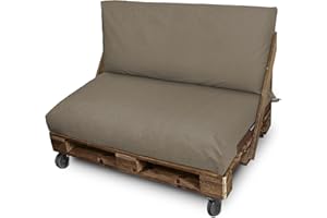 HAPPERS Cojines para Palets en Naylim Impermeable para Exterior 120x80 + 120x45 Arena