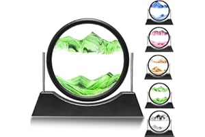 Liangding Pittura di Sabbia che Scorre, Immagine di Sabbia in Movimento 3D, Paesaggio di Sabbia Sabbia Scintillante Decorazione di Casa e Ufficio, Regali per Bambini Adulti (Verde,7 Pollici)