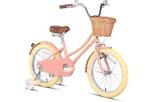 Glerc Bicicletta da ragazza con cestino per bambini da 2 a 12 anni, 12 14 16 20 pollici con campanello e stabilizzatori, colori multipli