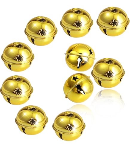 24 Campanas Navideñas De Metal Dorado 4 Cm – Decoración Para Árbol De Navidad, Coronas Y Bodas