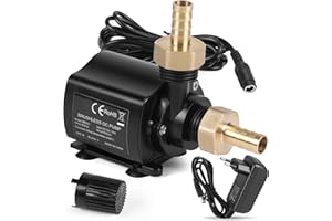 SWAWIS Pompe Immergée 12V 800L/H 4,5M Régulation Vitesse - Vide Cave Adaptateur Secteur Pompe Eau Aquarium Système Circulation