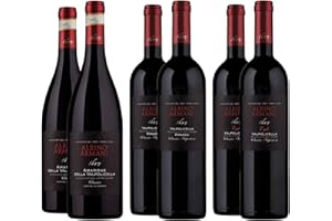 ALBINO ARMANI - Valpolicella Experience - Pack 6 Bottiglie, 2x Amarone della Valpolicella Classico DOCG, 2x Valpolicella Ripasso Classico Superiore DOC, 2x Valpolicella Classico Superiore DOC"Egle"
