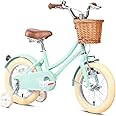 Glerc Girls Bike with Basket for 3-10 Years Old Kids, 12 14 16 18 20 Inch with Bell and Stabilisers, Multiple Colors