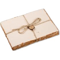 Enveloppes Artisanales Recyclées - Lot De 25 - 15x23 Cm - Bord Ponté Vieilli - Papier Coton 150 GSM - Pour Invitations Et Correspondance