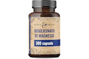 CDF SPORTS & HEALTH SOLUTIONS Magnesio Bisglicinato Capsule – 300 Capsule ad Alto Dosaggio – Bisglicinato di Magnesio 400 mg per Dose Giornaliera – Vegano – Magnesium Glycinate