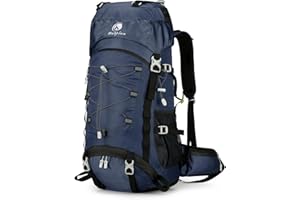 Outplea Mochila de Senderismo 60L Ligera Impermeable, Mochila de Montaña y Trekking Hombre Mujer con cubierta de lluvia, Mochilas de Viaje Grandes Hombre Mujer para Escalada Acampar Turismo