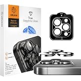 URUCHI iPhone 17 Pro / 17 Pro Max / 16 Pro/16 PMax / 15P/15PM / 14P/14PM SAFİR PREMIUM Kamera Lens Koruyucu, [Orijinal Tasarı