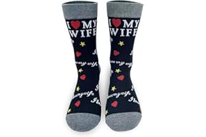 YLYDMY Novelty Funny Socks for Men,boyfriend or husband birthday gifts - 'I Love My Wife',Christmas Gifts for Men Ideas,Presents for Dad Grandad Brother Uncle Friend