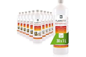 Höfer Chemie Bioéthanol 96,6% Premium 30 x 1 L - pour Cheminée de Table, Cheminée & déco de Jardin - sans Fumée ni suie - A Base de maïs & de Betteraves