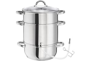 TecTake Cuiseur-vapeur et extracteur de jus Ø 26 – (tout feux dont induction) - Acier inoxydable AISI 430