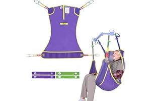 EZ Assistive Universal Full Body Patient Lift Sling, Patient Lift Sling for Bed Positioning and Bathing,Transfer Sling for Elderly,Bedridden (Purple, Medium)