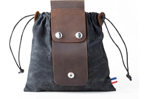 ZHAOCO Torba na żywność z płótna trekkingowego, składana skórzana torba na ramię ze sznurkiem i klamrą