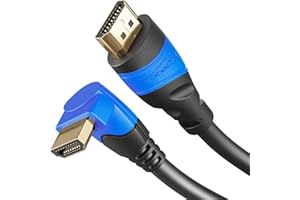 KabelDirekt – 2 m Cavo HDMI 4K 90° (High Speed HDMI con Ethernet, 4K Ultra HD, 3D, Full HD 1080p, HDR, ARC, PS5, XBO, HDTV)