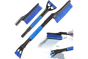 ZEYOU Raschietto Ghiaccio Auto,Raschietto per Ghiaccio Spazzola da Neve 2 in 1,Spazzola Neve con Raschietto per Ghiaccio, Raschietto per Ghiaccio per Auto con Scopa Auto,Raschietto Vetro per Auto