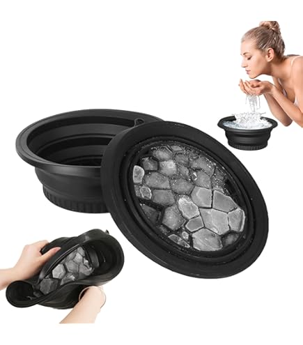 Cuenco De Baño Facial De Hielo Plegable De Silicona Con Bandeja Para Cubitos Integrada - Ideal Para Crioterapia En Casa