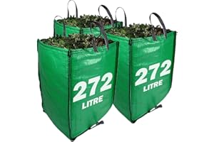 SACKMAKER JUMBO Garden Waste Bags 272 Litre - PREMIUM GRADE - Industrial Fabric and Handles - Heavy Duty Garden/Green Waste Sacks (3 Bags)