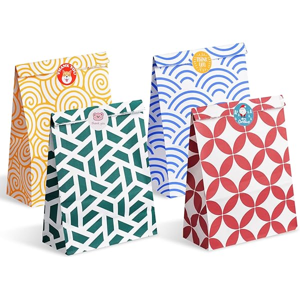40 Sacs Cadeaux Anniversaire Enfant Avec Autocollants - Multicolores - Papier Résistant