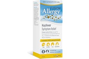 Fusion Allergy Day & Night Eye Gel with 100% Natural Ectoin - Drug Free Around The Clock Treatment and Prevention of Hay Fever Symptoms, Dry, Irritated and Inflamed Eyes (10ml - 220-250 doses)