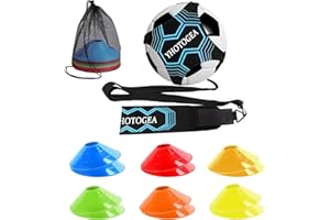 YHOTOGEA Fussball Trainingszubehör, Fussballtrainer und 12 Hütchen, Fußball Geschenke Jungen, Kinder und Erwachsene, Verstellbarem Taillengürtel für Bälle Größe 3/4/5