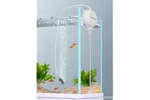 boxtech Pompa per Ossigeno Mini silenziosa, Pompa ad Aria per Acquario con Air Stone e tubo in silicone per acquari e sistemi idroponici (Bianco)