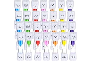 HOSTK 28 relojes de arena con temporizador de 2 minutos, juego de reloj de tiempo, cepillo de dientes para niños, juego de aula, casa, cocina, oficina, 7 colores