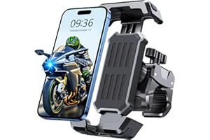 CIRYCASE Porta Cellulare Bici, 3S Installazione & Massima Antivibrazione Porta Telefono Moto, 360° Rotante e Aggiornato Morsetto Attacchi Manubrio Accessori per Moto e Bicicletta per 4.7-6.8” Telefono