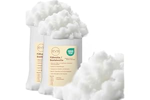 ‎EVE TEXTILE GMBH EVE Textile® Füllwatte für Kissen; Flauschiges Füllmaterial & Stopfmaterial; Kissenfüllung, Bastelwatte, Füllung für Stofftiere, Kuscheltiere; Öko-Tex 100 Zertifiziert (Füllwatte, 1 kg)