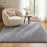 BEIMO Long Hair Rug, Modern Shaggy Rugs Living Room, Soft, Non-Slip, Large Does Not Lose Hair Carpet for Bedroom, Room, Grey,